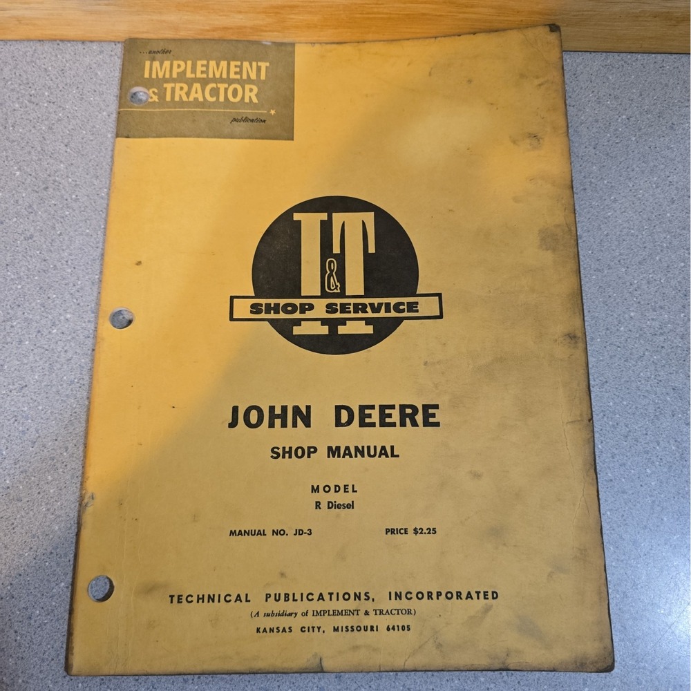 Vintage John Deere I&T Shop Service Manual JD-3